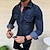 abordables chemises en jean pour hommes-Homme Chemise en jean Noir Bleu Roi Bleu manche longue Couleur unie Col Printemps &amp; Automne Plein Air du quotidien Vêtement Tenue Bouton bas
