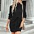 cheap Mini Dresses-Women&#039;s Sweater Dress Sheath Dress Knit Dress Black Wine khaki Plaid Long Sleeve Winter Fall Autumn Lace up Turtleneck Winter Dress Weekend Fall Dress 2022 S M L XL