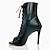 abordables Botas de baile-Mujer Botas de Baile Zapatos Tango Profesional Sexy zapatos Profesional Cremallera Cordones Adulto Negro Plateado