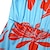 Χαμηλού Κόστους στάμπα ολόσωμη φόρμα-Γυναικεία Φόρμες Με Κορδόνια Στάμπα Φλοράλ Στρογγυλή Ψηλή Λαιμόκοψη Επίσημο Πάρτι Χοροεσπερίδα Ίσια Κανονικό Μισό μανίκι Μπλε Απαλό Τ M L Άνοιξη