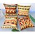 cheap Boho Style-4 pcs Pillow Cover, Abstract Rustic Square Traditional Classic Home Sofa Decorative Faux Linen Cushion cover