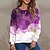 cheap Hoodies &amp; Sweatshirts-Women&#039;s Sweatshirt Pullover Print Active Streetwear Fuchsia Graphic Abstract Daily Long Sleeve Round Neck