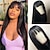 cheap Human Hair Lace Front Wigs-Straight Human Hair Wigs With Bangs Brazilian Body Wave Lace Front Wigs For Women