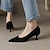 cheap Women&#039;s Heels-Women&#039;s Heels Pumps Formal Shoes Office Daily Solid Colored Summer Low Heel Pumps Pointed Toe Elegant Classic PU Leather Loafer Black Brown
