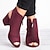 cheap Ankle Boots-Women&#039;s Sandals Boots Suede Shoes Plus Size Sandals Boots Summer Boots Daily Solid Colored Booties Ankle Boots Summer Chunky Heel Peep Toe Elegant Suede Zipper Wine Gray