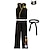 cheap Movie &amp; TV Theme Costumes-Cobra Kai Karate Kid Outfits Masquerade Men‘s Women‘s Boys Movie Cosplay Sports Cosplay Black Top Pants Waist Belt Carnival Children‘s Day Masquerade Girls‘ World Book Day Costumes With Wig