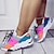 cheap Women&#039;s Sneakers-Women&#039;s Sneakers Plus Size Fantasy Shoes Wedge Sneakers Outdoor Daily Color Block Summer Wedge Heel Round Toe Fashion Sporty Casual Running Tennis Shoes Walking PU Leather Polyester Lace-up Leopard