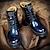 baratos Botas de combate-Homens Botas Martin Boots Vintage Formais Diário Festas &amp; Noite Caminhada Couro Ecológico Botas / Botins Azul Cinzento Outono Inverno
