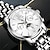 お買い得  機械式腕時計-olevs 機械式時計男性用高級ビジネスアナログ腕時計発光ムーンフェイズカレンダーディープ防水多機能メンズギフトステンレススチールストラップウォッチ