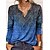 cheap Blouses &amp; Shirts-Women&#039;s T shirt Tee Blue Yellow Red Floral Home Casual Long Sleeve V Neck Basic Regular Loose Fit Floral S / 3D Print