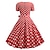 Χαμηλού Κόστους Ιστορικές &amp; Vintage Στολές-γυναικείο σε γραμμή rockabilly φόρεμα πουά swing φόρεμα flare φόρεμα με αξεσουάρ σετ 1950s 60s retro vintage με κεφαλόδεσμο σιφόν κασκόλ σκουλαρίκια cat eye γυαλιά μαργαριτάρι κολιέ γάντια 7 τμχ