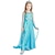 tanie Sukienki-Dzieci dziewczęca elsa mrożona sukienka kreskówka jednokolorowa sukienka z linii party niebieska maxi z długim rękawem księżniczka piękne sukienki jesień zima regularny krój 3-10 lat