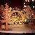 abordables Décorations de Noël-ornements de village de noël maison en bois lumineuse leds colorées lumière bricolage chalet en bois festival de noël décorations de vacances cadeaux