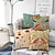 cheap Throw Pillows &amp; Covers-4 pcs Linen Pillow Cover, Floral Floral&amp;Plants Rustic Square Traditional Classic Cotton / Faux Linen Home Sofa Decorative Outdoor Cushion for Sofa Couch Bed Chair