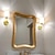 voordelige Wandverlichting voor binnen-moderne eenvoudige geborsteld nikkel stof schaduw wandlamp woonkamer slaapkamer indoor decoratie wandlamp