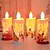 abordables Luces de regalo de Navidad-Vela navideña sin llama, velas LED de pilar, lámpara de candelabros navideños con calcomanía de Papá Noel para decoración del hogar de fiesta navideña.