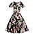 Χαμηλού Κόστους Ιστορικές &amp; Vintage Στολές-Ρετρό / Βίντατζ Δεκαετία του 1950 Swing φόρεμα Φόρεμα Flare Μέχρι το γόνατο Γυναικεία Φλοράλ Στρογγυλή Λαιμόκοψη Μασκάρεμα Πάρτι Πάρτι Τσαγιού Καθημερινά Φόρεμα