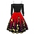 billige Historiske kostymer og vintagekostymer-retro vintage 1950-tallskjole maskerade blusset kjole kvinners halloween halloween fest / aftenkjole