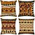 cheap Boho Style-4 pcs Pillow Cover, Abstract Rustic Square Traditional Classic Home Sofa Decorative Faux Linen Cushion cover