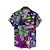 billige Skjorter med trykk for menn-suoyi menns individuelle design hodeskalleblomstertrykk kort erme uformell løs strand hawaiisk skjorte hawaiisk blå