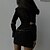 cheap Mini Dresses-Women&#039;s Shift Dress Black Dress Black Blue Pure Color Long Sleeve Winter Fall Autumn Lace up Fashion Deep V Fall Dress 2022 S M L