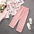 cheap Sets-2 Pieces Kids Girls&#039; Floral Crewneck Sweatshirt &amp; Pants Set Long Sleeve Fashion Outdoor 7-13 Years Spring Pink