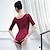 cheap Ballet Dancewear-Breathable Ballet Activewear Leotard / Onesie Ruching Pure Color Splicing Women‘s Performance Training Half Sleeve High Cotton Blend