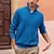 Недорогие вязать свитер поло-мужская рубашка для гольфа унисекс, полосатая кривая, водолазка, уличные, повседневные, на молнии, с длинным рукавом, деловой, повседневный, в западном стиле, большой и высокий, темно-синий