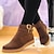 cheap Ankle Boots-Women&#039;s Boots Suede Shoes Plus Size Daily Solid Colored Booties Ankle Boots Winter Round Toe Casual Synthetics Zipper Black Brown Light Blue