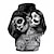 billiga Cosplay till vardagen-Halloween Skelett / Dödskalle Spöke Död Huvtröja Tecknat Manga Anime 3D Framficka Grafisk Till Par Herr Dam Vuxna Halloween Karnival Maskerad 3D-utskrift