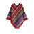 cheap Cardigans-Women&#039;s Poncho Sweater Jumper Crochet Knit Knitted Tunic V Neck Color Block Outdoor Daily Stylish Casual Fall Winter Blue Red One-Size / Long Sleeve / Holiday / Loose Fit