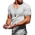 tanie Wyprzedaż-Męska koszulka z dekoltem w serek tee-jednokolorowe krótkie koszulki dla mężczyzn z krótkim rękawem szczupła fitness trening sportowy biznes dorywczo podstawowe duże wysokie koszule czarny szary