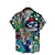 رخيصةأون قمصان رجالية مطبوعة-suoyi الرجال الفردية تصميم الجمجمة زهرة طباعة قصيرة الأكمام عارضة فضفاض شاطئ قميص هاواي هاواي الأزرق
