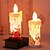abordables Luces de regalo de Navidad-Vela navideña sin llama, velas LED de pilar, lámpara de candelabros navideños con calcomanía de Papá Noel para decoración del hogar de fiesta navideña.