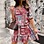cheap Casual Dresses-Women&#039;s Boho Dress Long Dress Maxi Dress Red Blue Purple Print Long Sleeve Summer Spring Print Boho V Neck Loose Fit Winter Dress Fall Dress Linen XS S M L XL 2XL 3XL