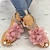 billige Sandaler til kvinner-Dame Sandaler Bohem Flate sandaler Daglig Sommer Blomst Flat hæl Åpen Tå Søt PU Lær Spenne Ensfarget Rosa Blå Beige