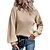 cheap Sweaters-Women&#039;s Pullover Sweater Jumper Jumper Ribbed Knit Knitted Crew Neck Pure Color Outdoor Daily Stylish Casual Winter Fall Wine Khaki S M L