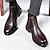 abordables Botas de vestir-Hombre Botas Zapatos De Vestir Botines chelsea Zapatos tejidos Zapatos de Paseo Vintage Negocios Británico Exterior Diario Oficina y carrera PU Botines / Hasta el Tobillo Mocasín Rojo tinto Negro