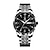 cheap Quartz Watches-POEDAGAR Men Quartz Watch Stainless Steel Luxury Push Button Hidden Clasp Waterproof Luminous Date Week Sport Quartz Clock Business Wristwatch