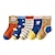 זול גרביים לילדים-ילדים בנים 5 זוגות גרביים צבעוני קולור בלוק פסים סתיו חורף מתוק לבוש יומיומי 3-12 שנים