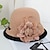 Χαμηλού Κόστους Καπέλα για Πάρτι-καπέλα τεχνητό φτερό πολυ / βαμβακερό μείγμα μπόουλερ / καπέλο cloche κουβάς καπέλο Fedora καπέλο φθινόπωρο γάμος casual διακοπές Κεντάκι ντέρμπι κοκτέιλ κομψό με απλικέ με πούπουλα