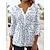 cheap Blouses &amp; Shirts-Women&#039;s Blouse Shirt Tunic Green Blue Red Button Flowing tunic Floral Polka Dot Daily Weekend 3/4 Length Sleeve V Neck Streetwear Casual Regular Floral S / Print