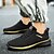 cheap Men&#039;s Sneakers-Men&#039;s Sneakers Running Classic Casual Outdoor Daily Elastic Fabric Lace-up Black Grey Black / Gold Black / Red Spring Fall