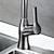 preiswerte Küchenarmaturen-Küchenarmatur mit ausziehbarer Brause, Einhand-Einloch-Drehgalvanik-Auszieh-/Herunterzieh-/Standard-Auslauf/Hoch/Hochbogen-Centerset-moderne Küchenarmaturen im zeitgenössischen Stil
