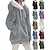 cheap Super Sale-Women&#039;s Zip Sweatshirt Hoodie Jacket Yoga Top Zipper Pocket Sherpa Fleece Teddy Violet Black White Color Block Dailywear Loose Fit Long Sleeve Cowl Neck Fleece
