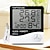 זול מחממים ומדי חום לאקווריום-מד טמפרטורה דיגיטלי LCD מד לחות בית מקורה חיצוני מדחום מדחום מדחום מדחום תחנת מזג אוויר עם שעון