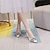 cheap Wedding Shoes-Women&#039;s Wedding Shoes Pumps Valentines Gifts Bling Bling Party Office Wedding Heels Bridal Shoes Bridesmaid Shoes Rhinestone Stiletto Pointed Toe Minimalism Sweet Satin Loafer White Light Blue