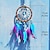 abordables Attrapeurs de rêves-halloween attrape-rêves à la main turquoise crochet fleur carillon éolien avec plume ornement cadeau d&#039;anniversaire tenture murale décor pour la maison mariage festival 11 * 31cm