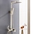 cheap Shower Faucets-Shower Faucet,Shower System Rainfall Shower Head System Thermostatic Mixer valve Set - Handshower Included pullout Rainfall Shower Antique Country Nickel Brushed Mount Inside Ceramic Valve