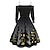 זול תחפושות מהעולם הישן-שמלת רטרו וינטג&#039; שנות ה-50 שמלת מסכות שמלת ליל כל הקדושים לנשים מסיבת ליל כל הקדושים/ערב